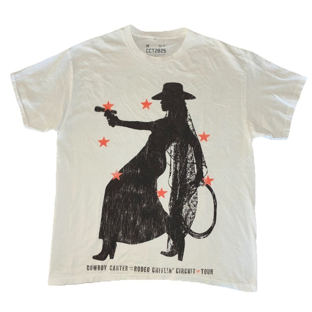 Beyonce Most Wanted Tee M White Cowboy Carter‎ Tour 2025 Merch NEW *flaw